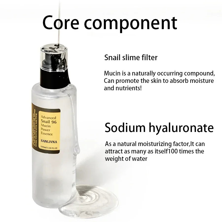 Snail Mucin 96% Skin Care Facial Essence Fading Fine Lines Repair