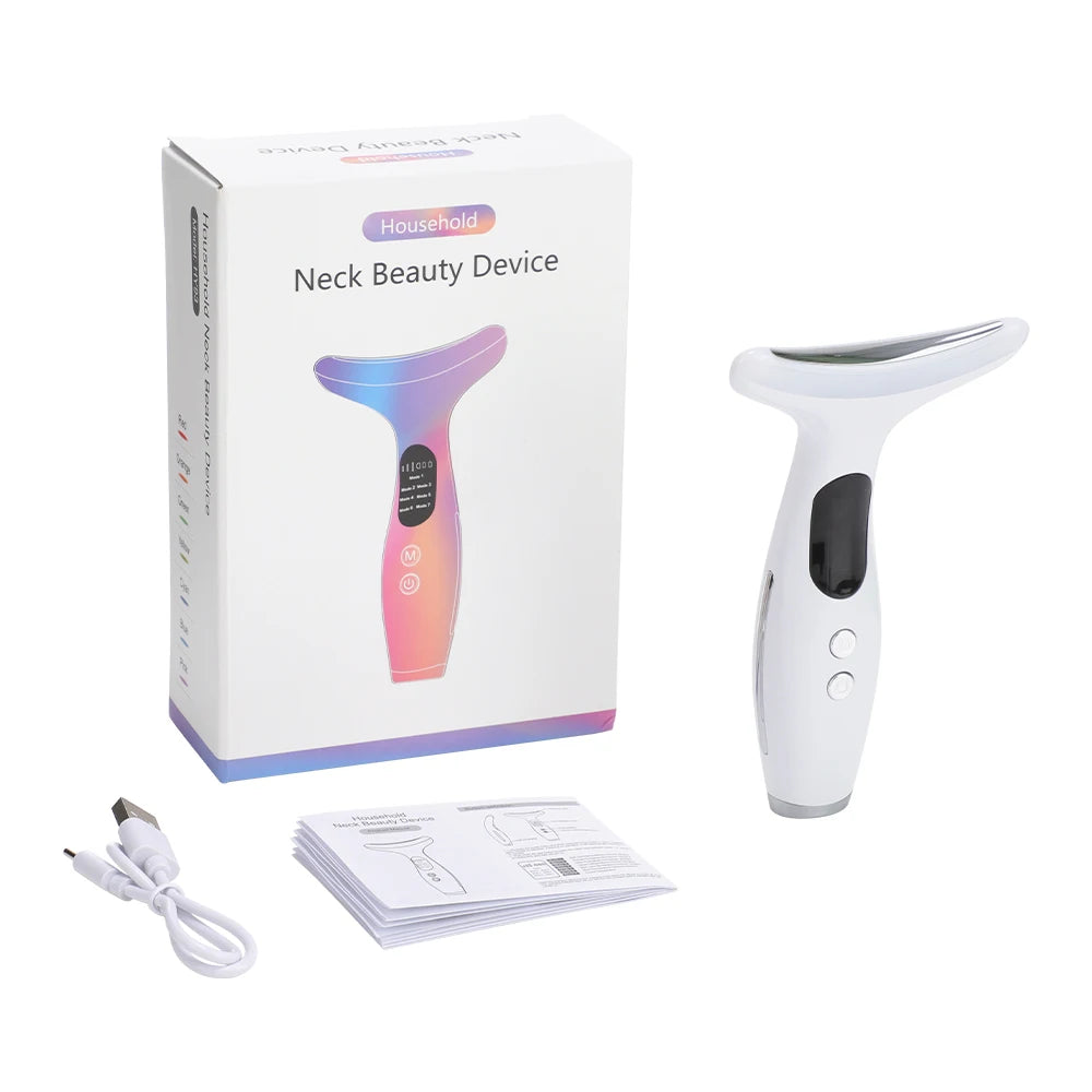 7 Modes Facial Lifting Massager LED Neck Beauty Device Double Chin Remover Heat Therapy Face Skin Rejuvenation
