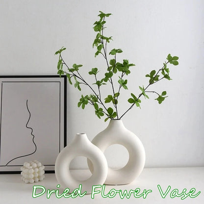 White Ceramic Donut Vase