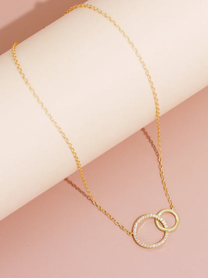 Minimalist Double Circle Necklace