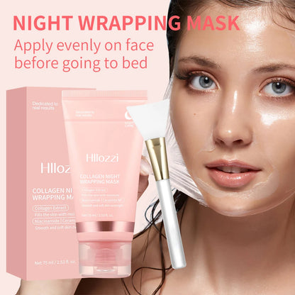 Collagen Overnight Wrap Mask, Jelly Brush Deep Hydrating Moisturizing