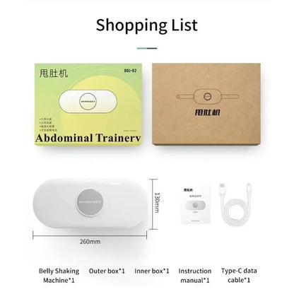Rechargeable Electric Belly Shaker Massage Belt – Vibration &amp; Heat Fat Burner