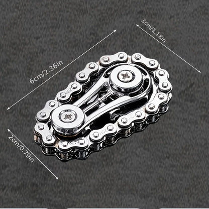 Metal Bike‑Chain Gyro Fidget – Sprocket Flywheel Spinner