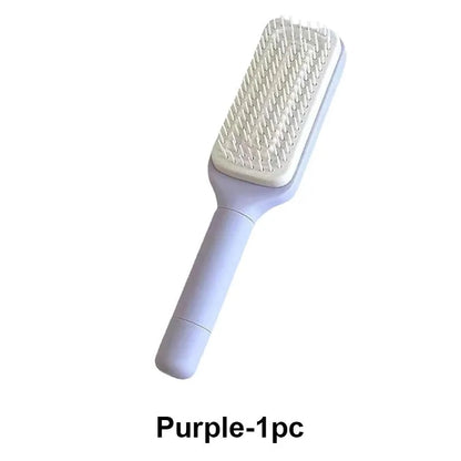 Self-Cleaning Hairbrush Retractable Bristle Hair Brush Anti-Static Sclap Massage Comb One-key Hair Loss Airbag Hair Removal Comb