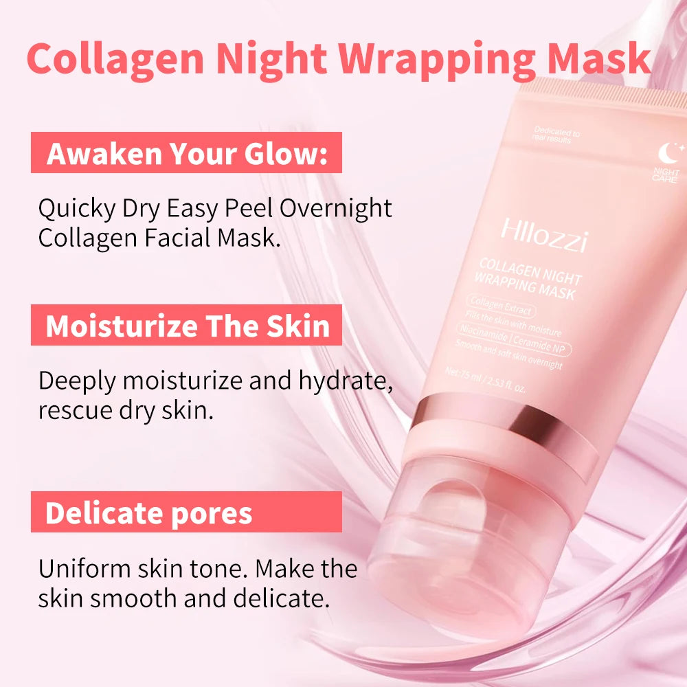 Collagen Overnight Wrap Mask with Jelly Brush Deep Hydrating Moisturizing