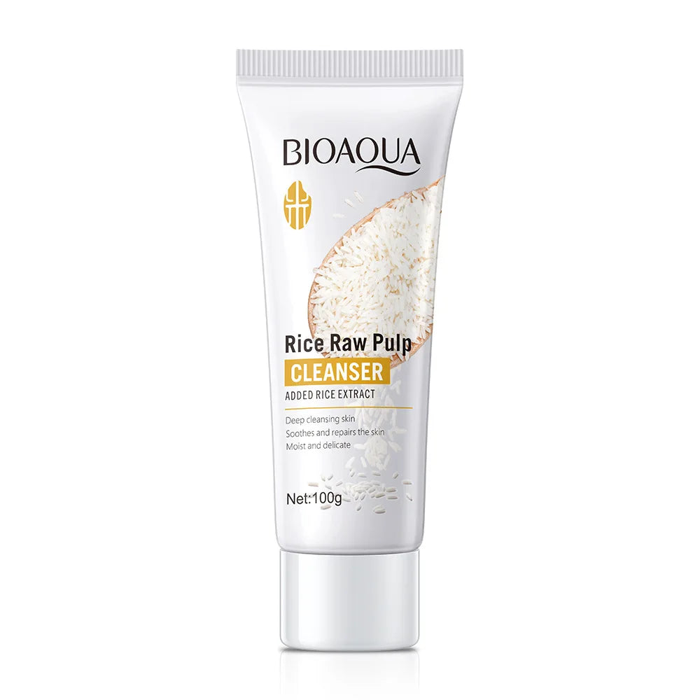 BIOAQUA Rice Raw Pulp Facial Cleanser Face Wash Foam