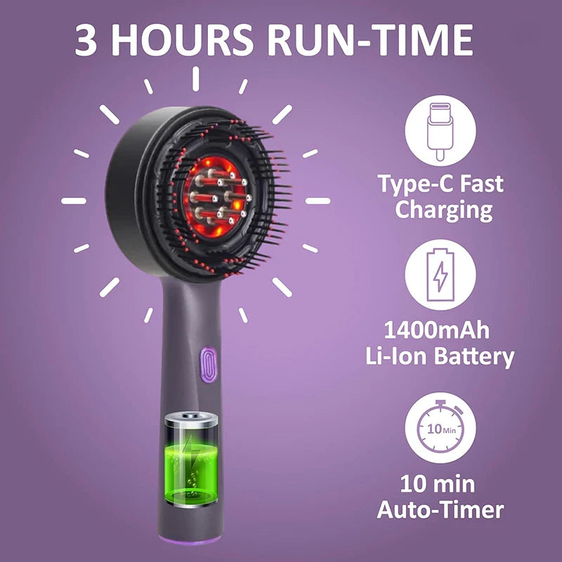 Electric Head Massage Comb Head Vibration Massager Portable Hair Follicle Comb Scalp Oil Liquid Applicator Hair Growth Anti Loss