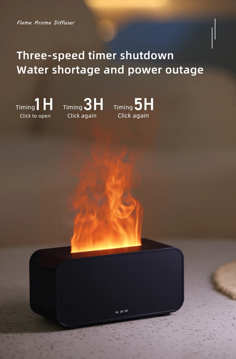 New Mini Aroma Diffuser Air Humidifier Ultrasonic Cool Mist Maker Fogger LED Essential Oil Flame Lamp Difusor