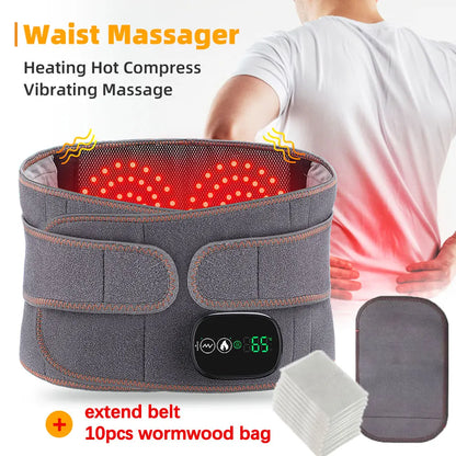 Upgrade Electric Heating Waist Massager Belt – 3‑Gear Vibration &amp; Hot Compress