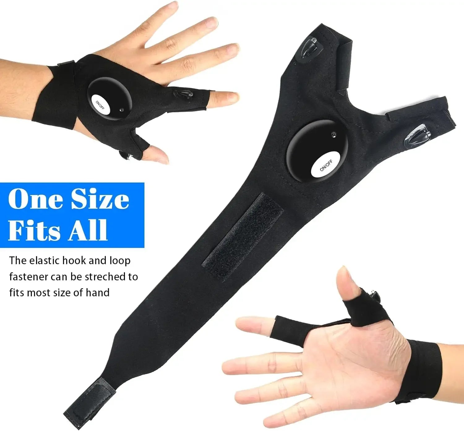 LED Half Finger Waterproof Glove – Built in Flashlight for Outdoor Tasks