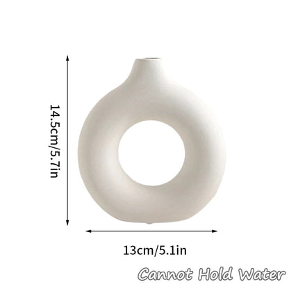 White Ceramic Donut Vase