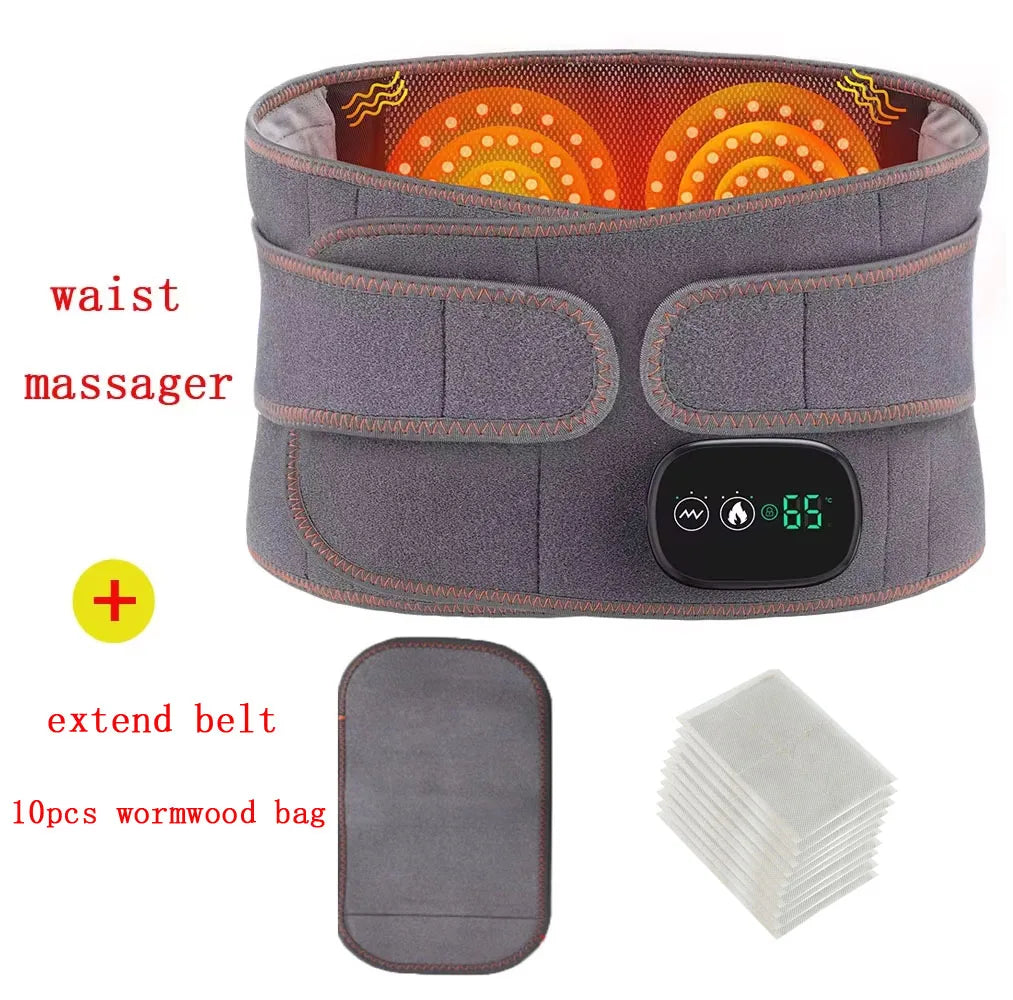 Upgrade Electric Heating Waist Massager Belt – 3‑Gear Vibration &amp; Hot Compress