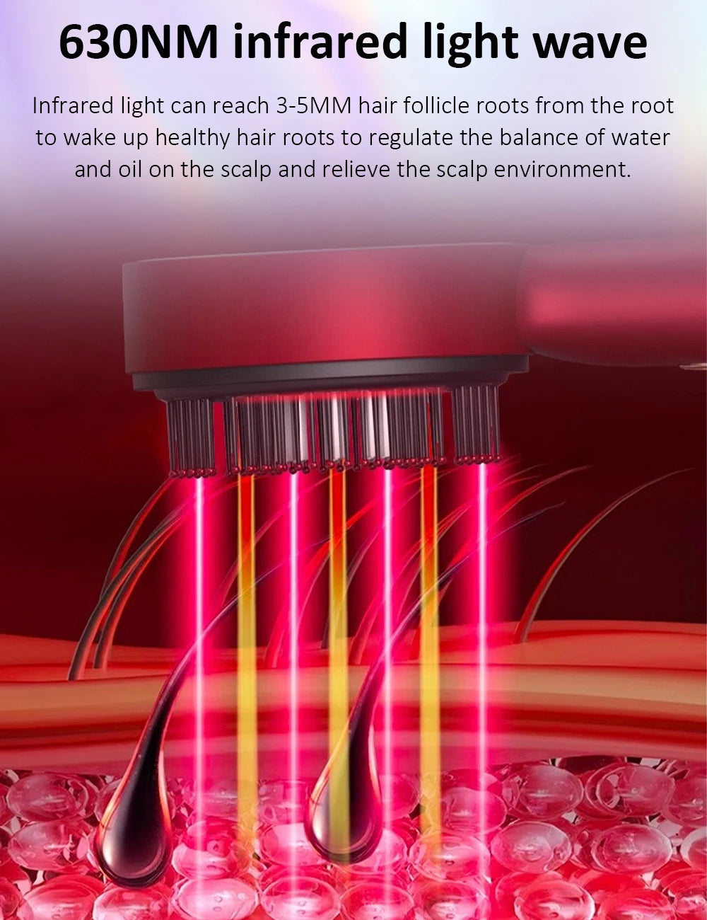 Electric Head Massage Comb Head Vibration Massager Portable Hair Follicle Comb Scalp Oil Liquid Applicator Hair Growth Anti Loss