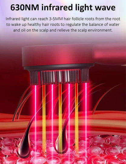 Electric Head Massage Comb Head Vibration Massager Portable Hair Follicle Comb Scalp Oil Liquid Applicator Hair Growth Anti Loss