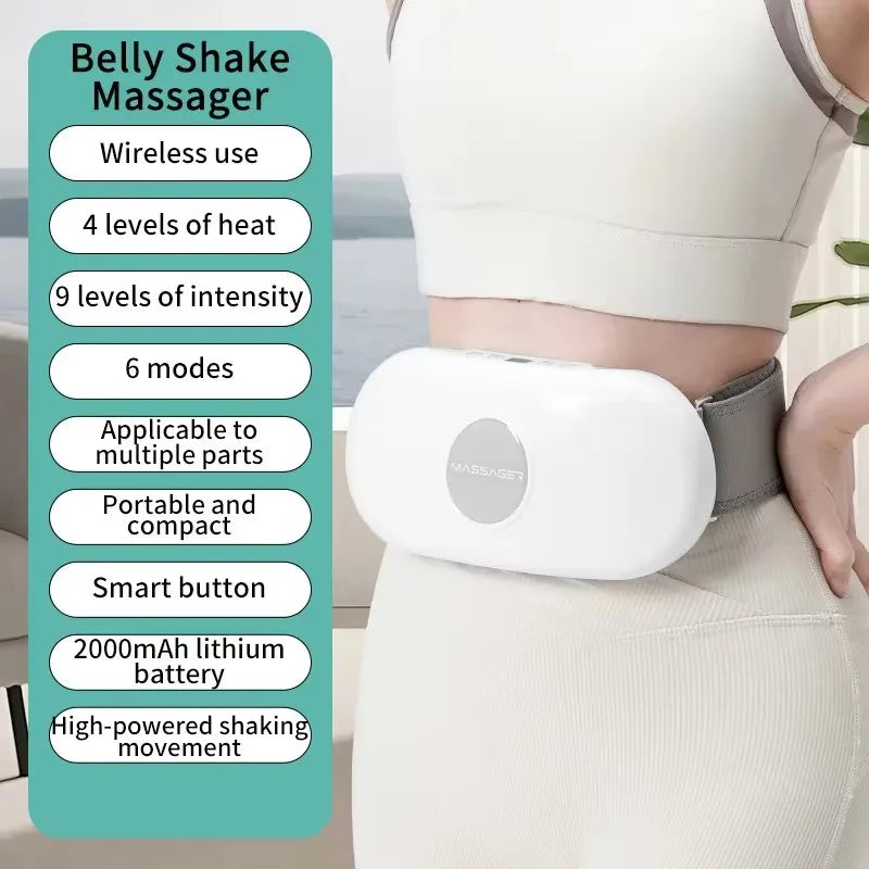 Rechargeable Electric Belly Shaker Massage Belt – Vibration &amp; Heat Fat Burner