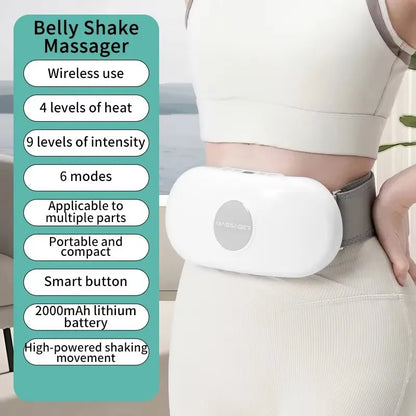 Rechargeable Electric Belly Shaker Massage Belt – Vibration &amp; Heat Fat Burner