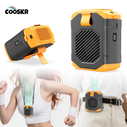 USB Rechargeable Waist &amp; Neck Clip Fan 1800 mAh Hands Free Cooling
