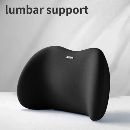 Memory Foam Car Neck &amp; Lumbar Support Pillow – 2‑in‑1 Comfort