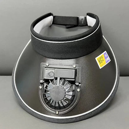 Cooling Fan Sun Hat – Breathable Mesh Wide‑Brim Visor