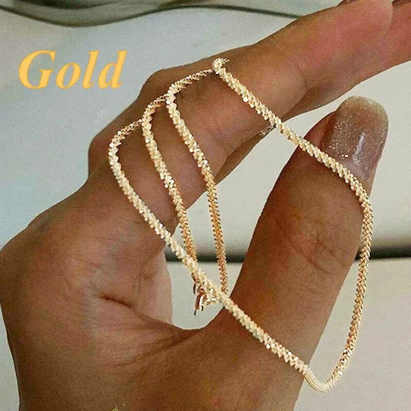 Sparkling Zircon Stainless Steel Necklace