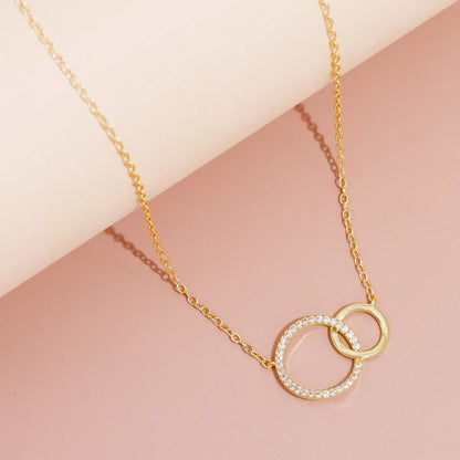 Minimalist Double Circle Necklace