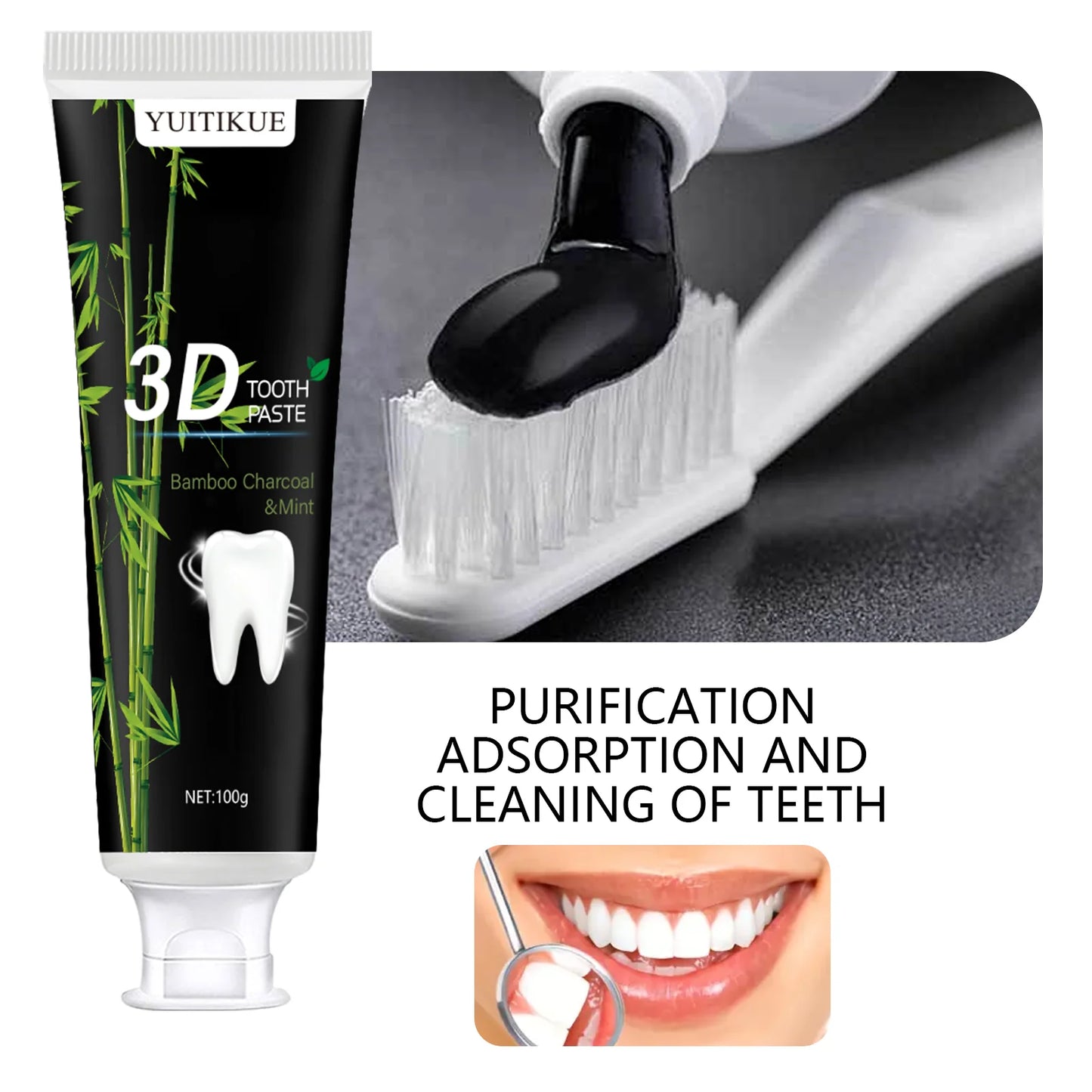 Charcoal Toothpaste 100g - Natural Whitening Deep Cleansing