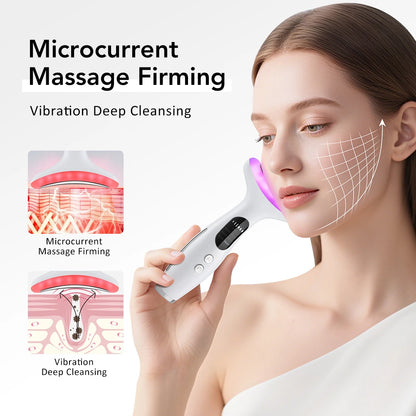 7 Modes Facial Lifting Massager LED Neck Beauty Device Double Chin Remover Heat Therapy Face Skin Rejuvenation
