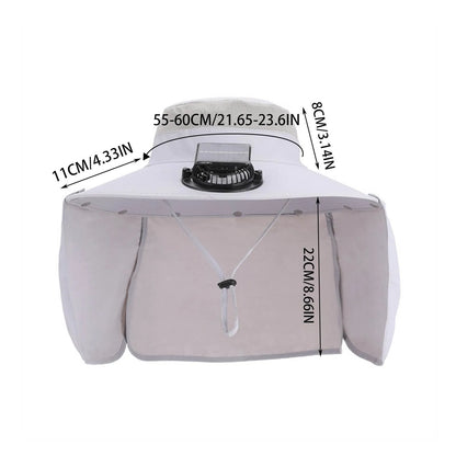 Solar Powered Cooling Fan Sun Hat Adjustable