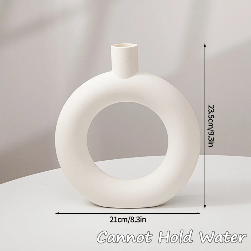 White Ceramic Donut Vase