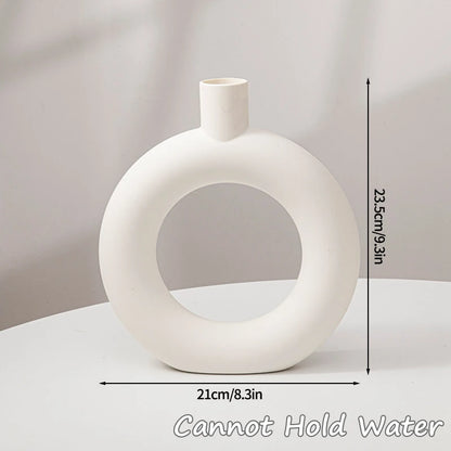 White Ceramic Donut Vase