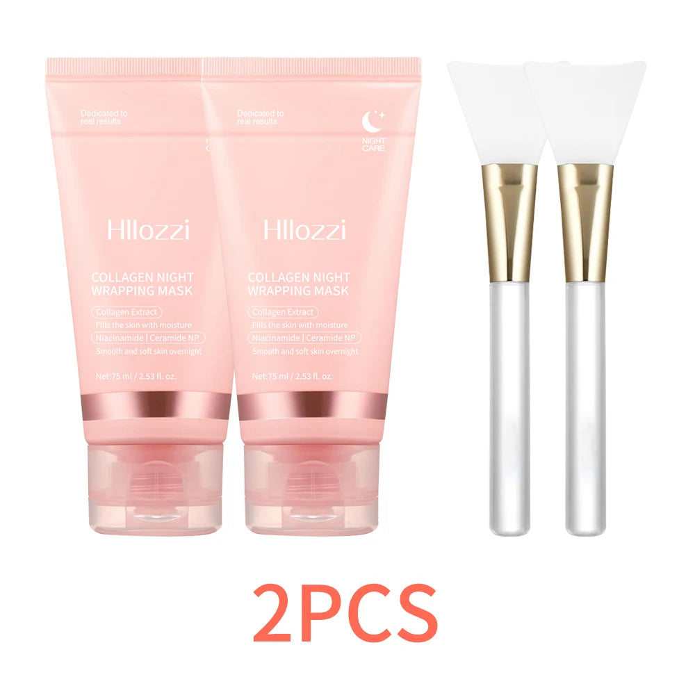 Collagen Overnight Wrap Mask with Jelly Brush Deep Hydrating Moisturizing
