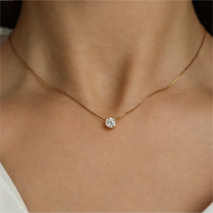 Gold Zircon Minimalist Necklace