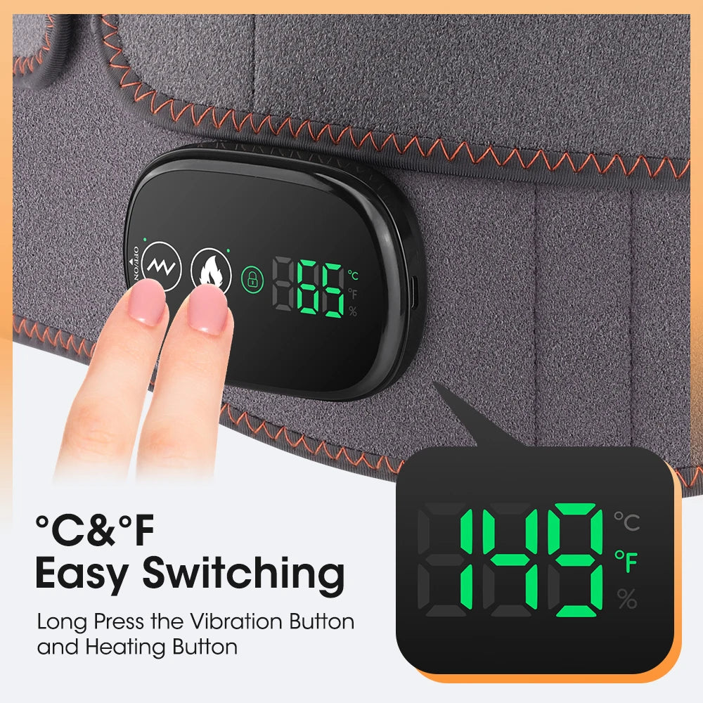 Upgrade Electric Heating Waist Massager Belt – 3‑Gear Vibration &amp; Hot Compress