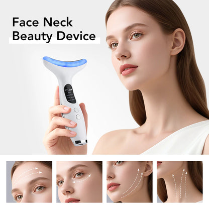 7 Modes Facial Lifting Massager LED Neck Beauty Device Double Chin Remover Heat Therapy Face Skin Rejuvenation