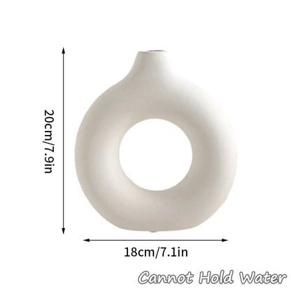 White Ceramic Donut Vase
