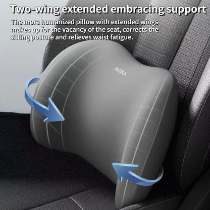 Memory Foam Car Neck &amp; Lumbar Support Pillow – 2‑in‑1 Comfort