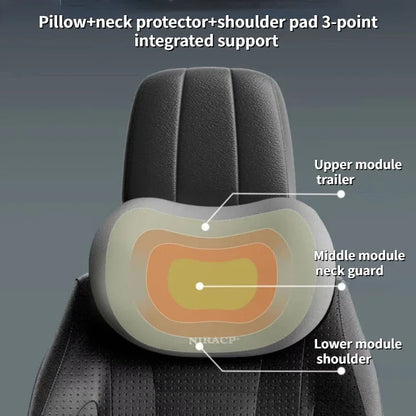 Memory Foam Car Neck &amp; Lumbar Support Pillow – 2‑in‑1 Comfort