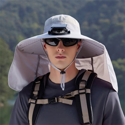 Solar Powered Cooling Fan Sun Hat Adjustable