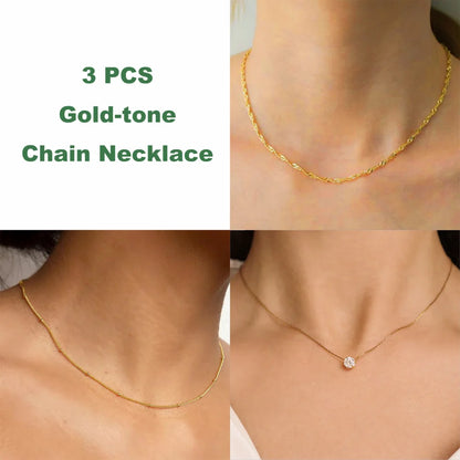 Gold Zircon Minimalist Necklace