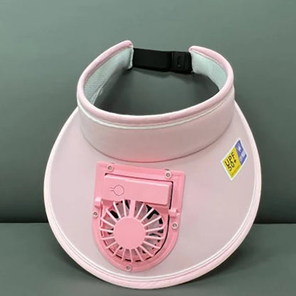 Cooling Fan Sun Hat – Breathable Mesh Wide‑Brim Visor