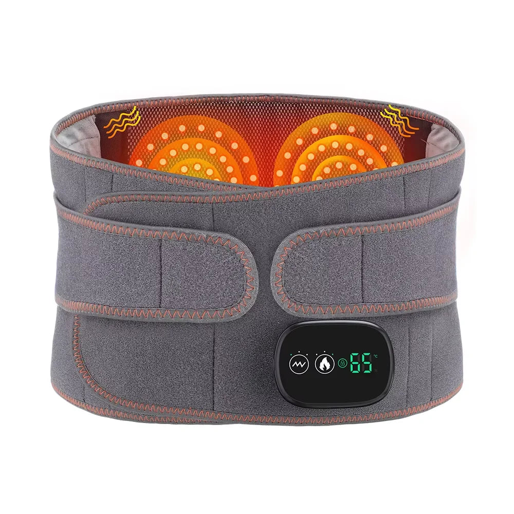 Upgrade Electric Heating Waist Massager Belt – 3‑Gear Vibration &amp; Hot Compress