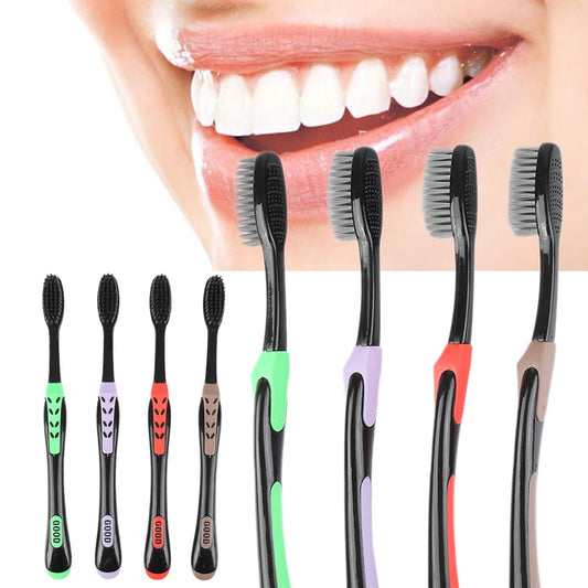 4Pcs Bamboo Charcoal Toothbrush Oral Care Antibacterial Toothbrush
