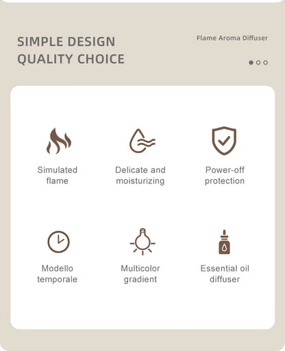 New Mini Aroma Diffuser Air Humidifier Ultrasonic Cool Mist Maker Fogger LED Essential Oil Flame Lamp Difusor