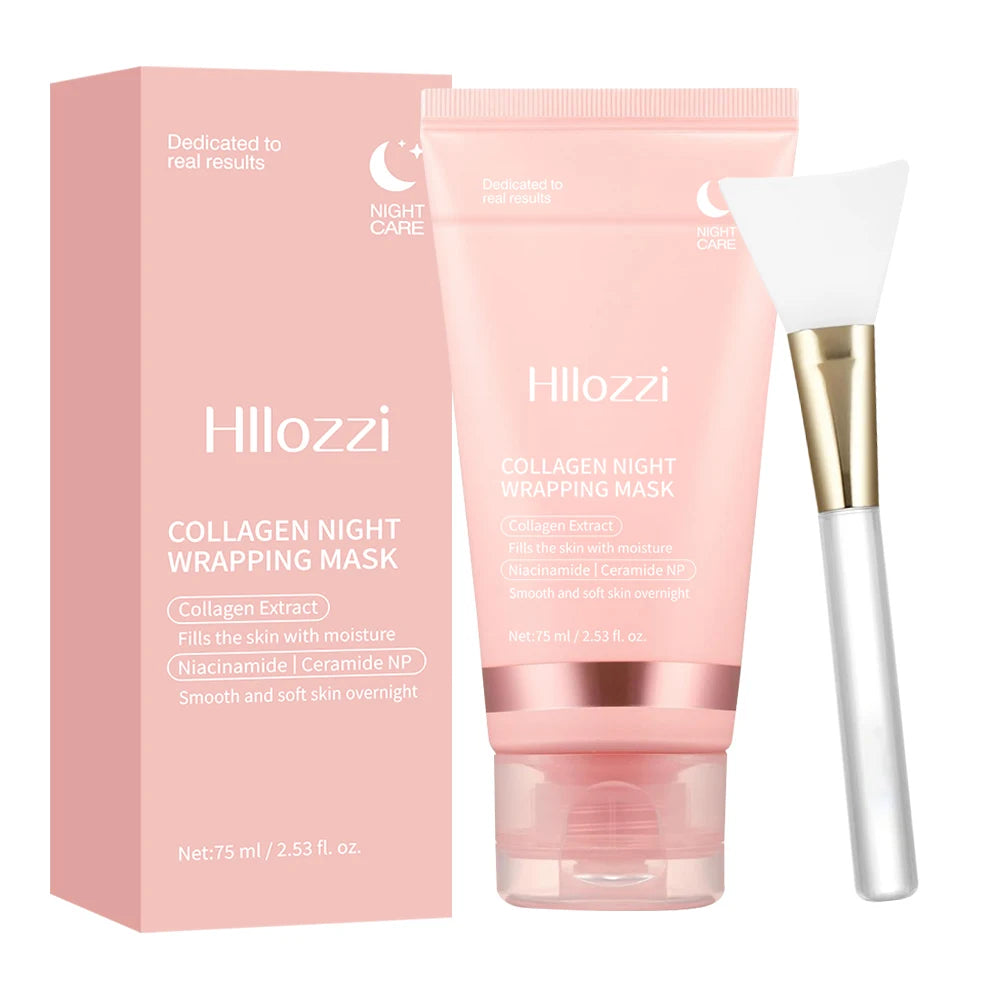 Collagen Overnight Wrap Mask with Jelly Brush Deep Hydrating Moisturizing