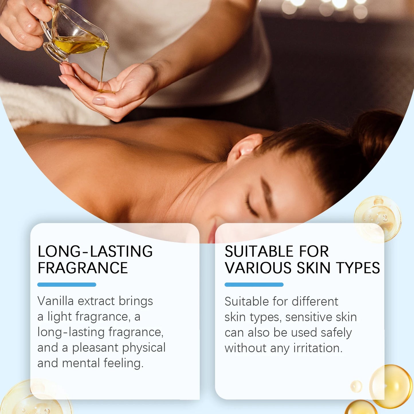 Vanilla Body Massage Oil Improve Moisturizing Relieve Stress
