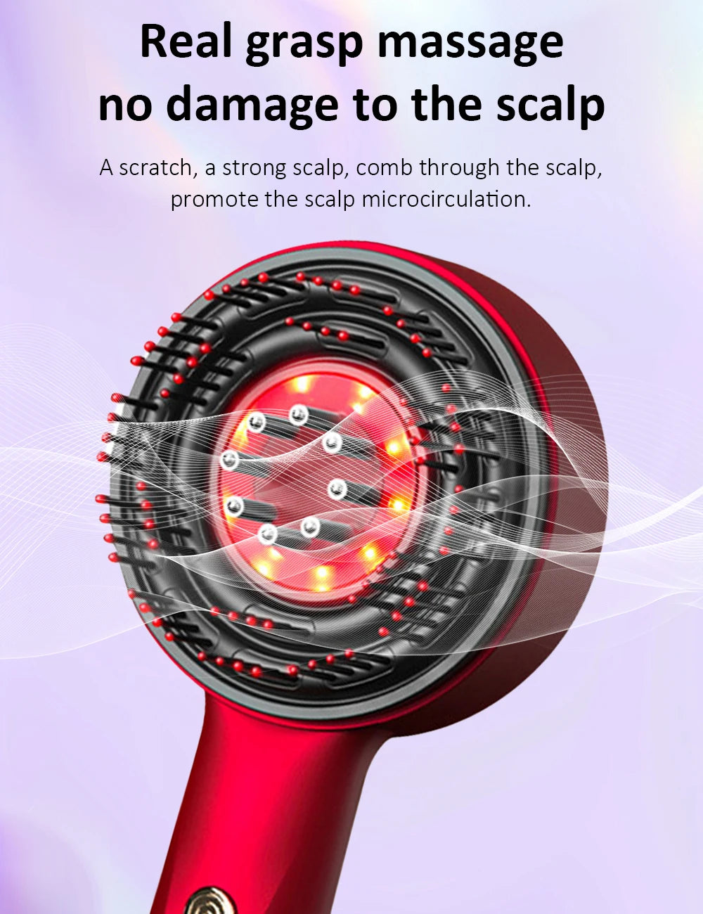 Electric Head Massage Comb Head Vibration Massager Portable Hair Follicle Comb Scalp Oil Liquid Applicator Hair Growth Anti Loss