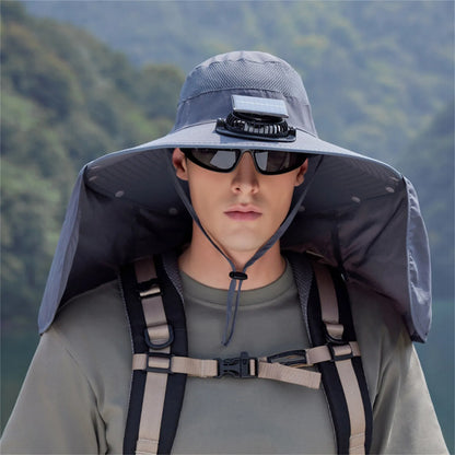 Solar Powered Cooling Fan Sun Hat Adjustable