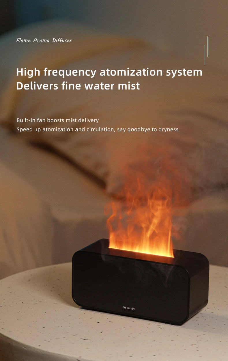 New Mini Aroma Diffuser Air Humidifier Ultrasonic Cool Mist Maker Fogger LED Essential Oil Flame Lamp Difusor
