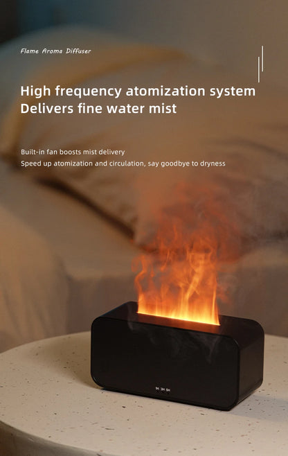 New Mini Aroma Diffuser Air Humidifier Ultrasonic Cool Mist Maker Fogger LED Essential Oil Flame Lamp Difusor