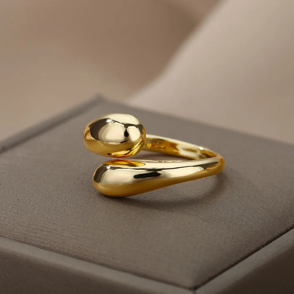 Gold Double Ball Bead Rings